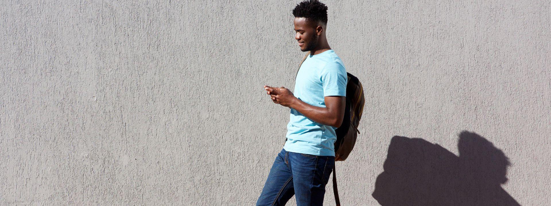 Male Student on phone